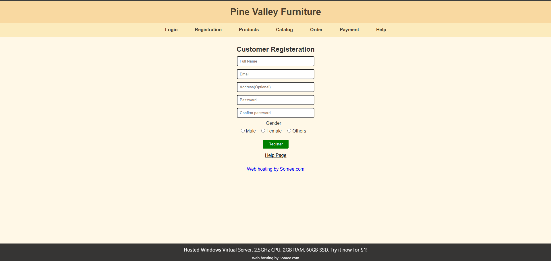 Registration Page